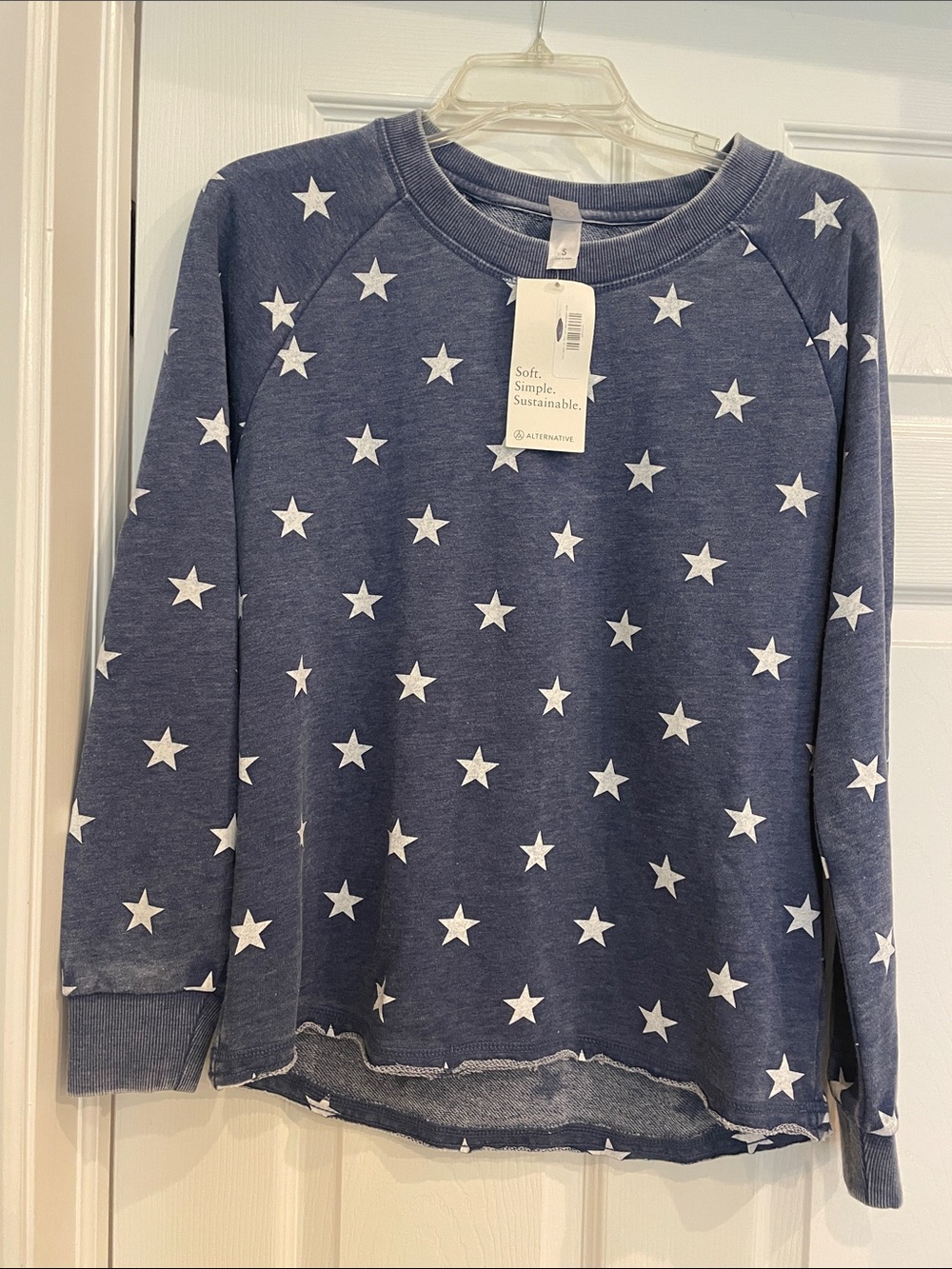 NWT Alternative Apparel Navy Star-Print Women’s Sweatshirt, Size Small